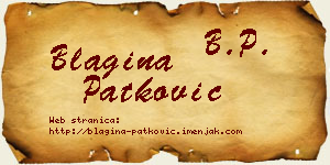 Blagina Patković vizit kartica